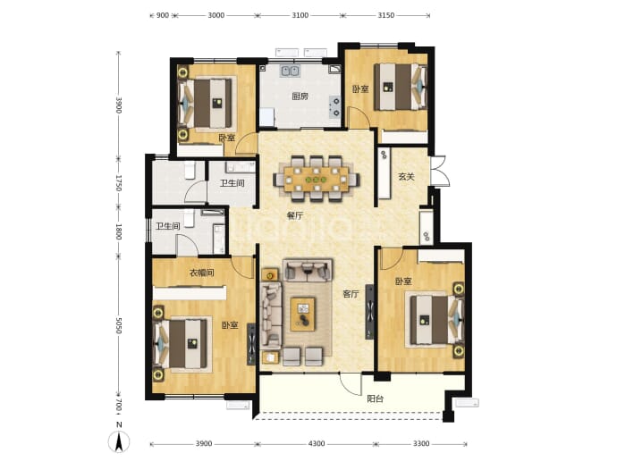 保利时光印象--建面 141m²