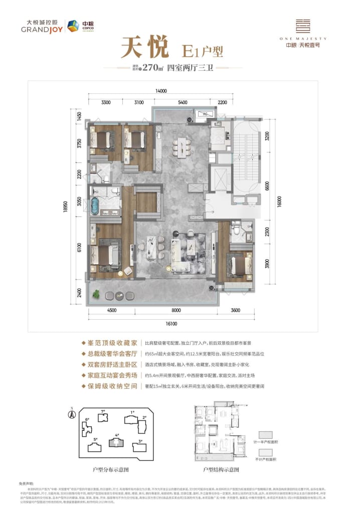 中粮天悦壹号--建面 270m²