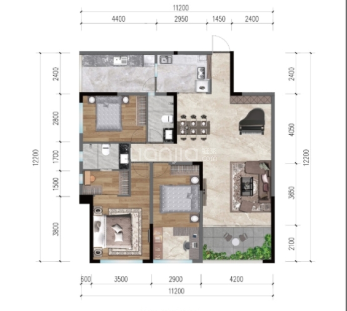 达丰上官华府南院--建面 104.97m²