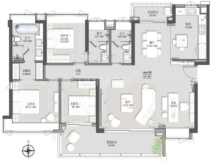 新鸿基地产峻銮--建面 162m²