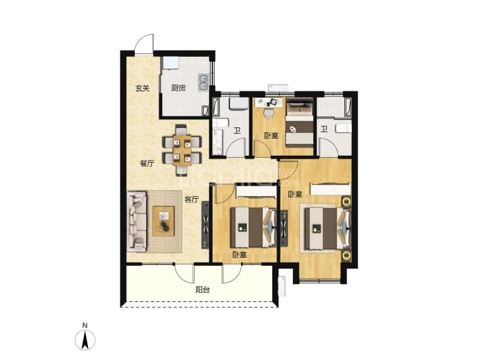 中铁诺德·澜湾--建面 115m²