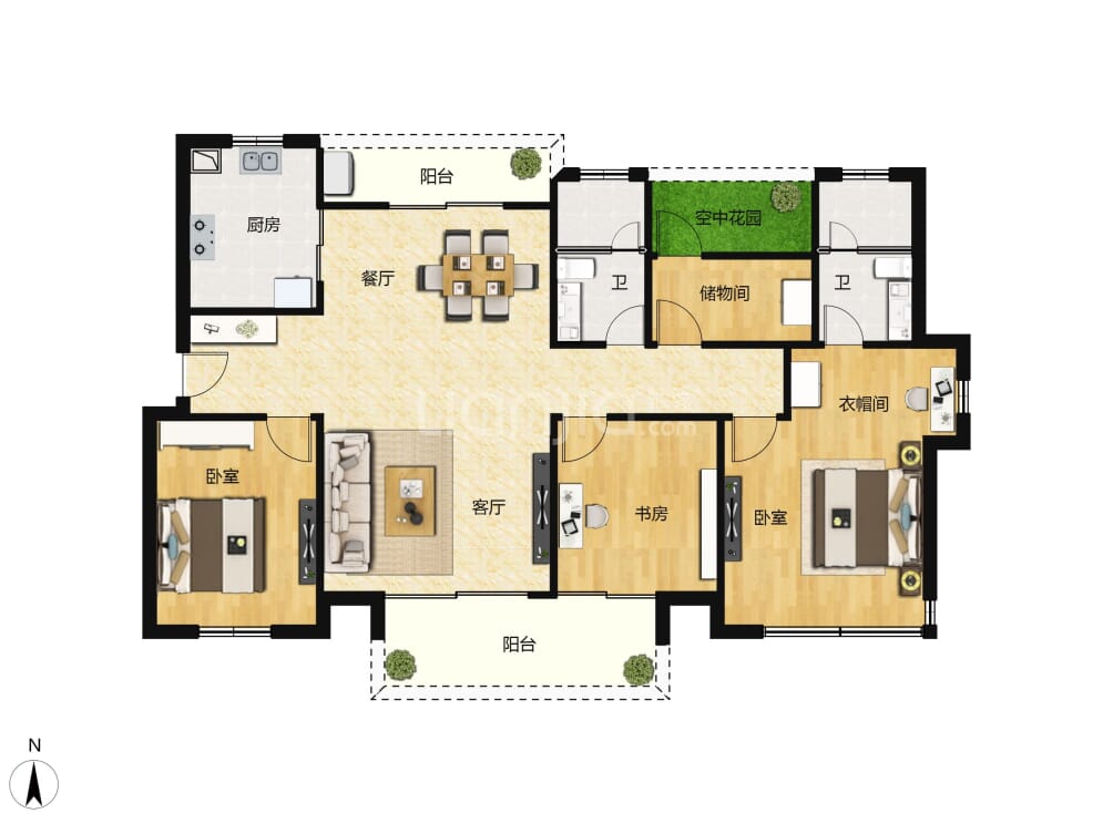三水博雅滨江户型图(链家网)