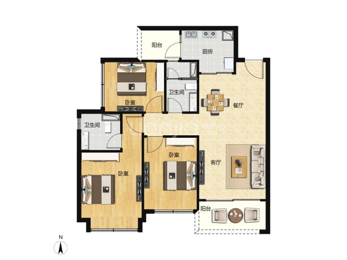 珠江铂世湾--建面 108m²