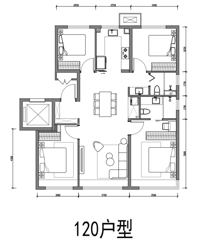 璀璨公元--建面 120m²