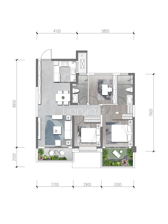 鸿瑞新玺--建面 108m²