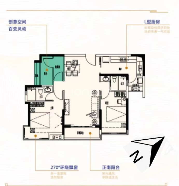 星晴雅筑--建面 91m²