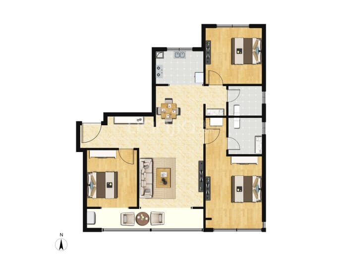 能建·紫郡兰园3室2厅2卫户型图