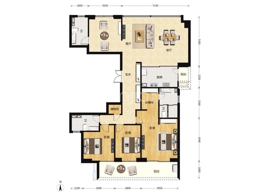 华侨城红坊/右岸户型图(链家网)