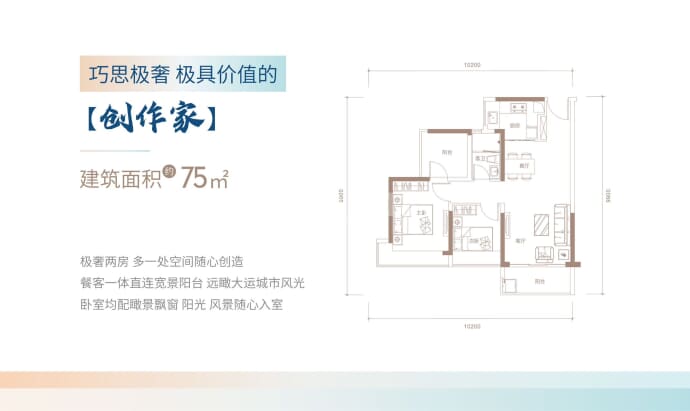 颐安都会中央五期--建面 75m²