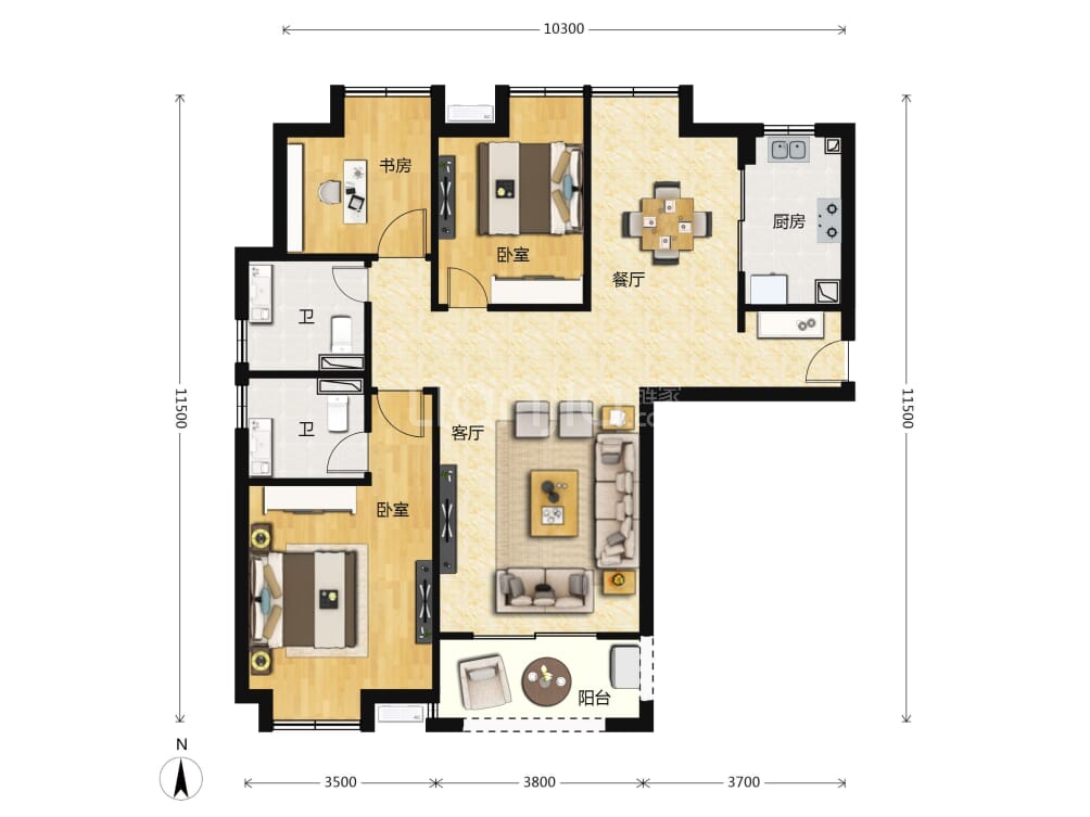 鹏湖湾户型图(链家网)