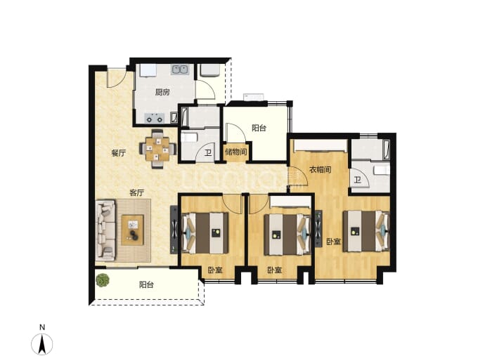 新希望金沙公馆--建面 117m²