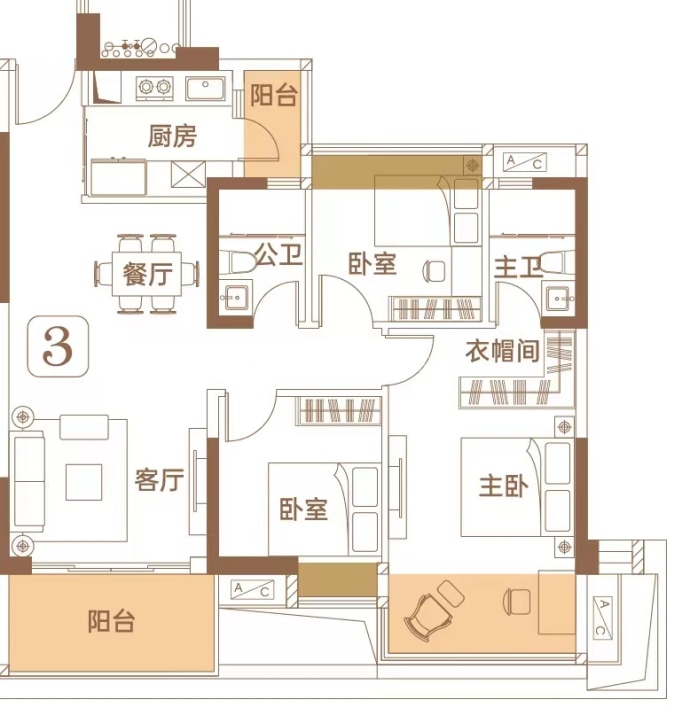 佳境康城臻贵园--建面 105m²