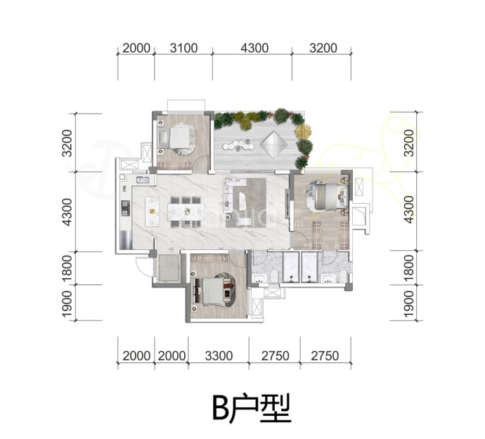 仁恒溪云居--建面 90m²