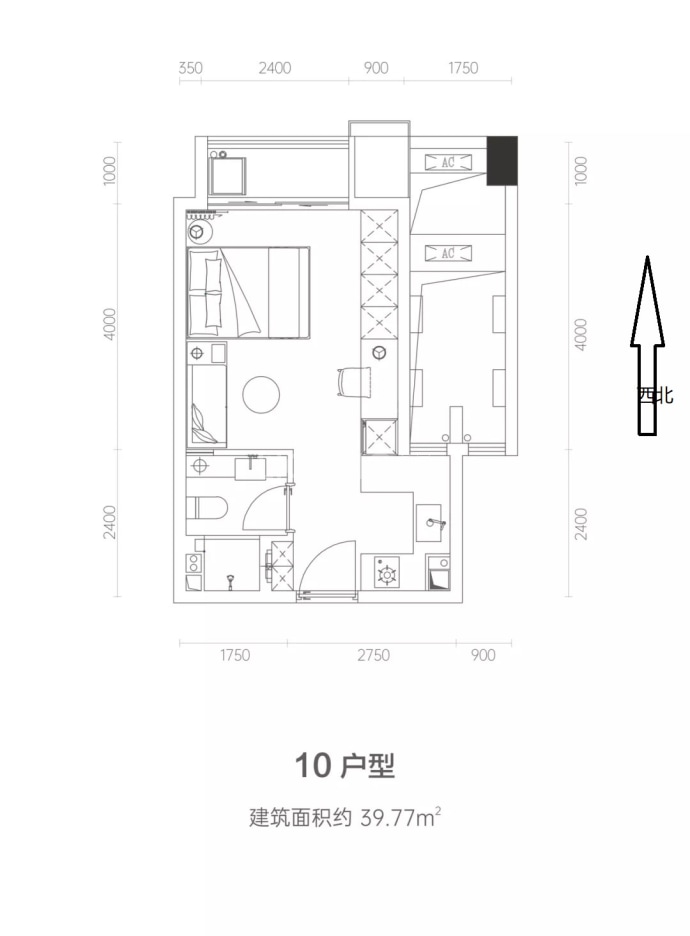 中粮大悦城铂悦苑--建面 39.77m²