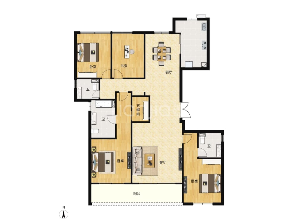 融创中心武汉壹号院户型图(链家网)