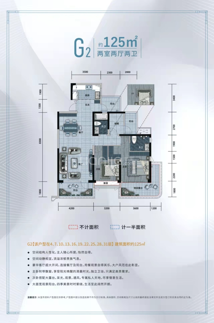 贵阳云岩吾悦广场--建面 125m²