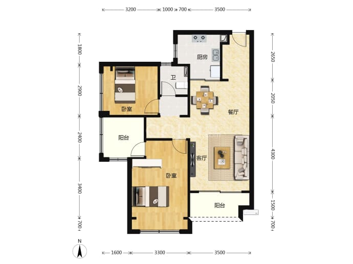 山水华庭--建面 84m²