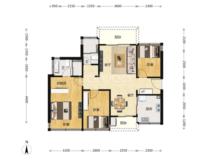 华堂睿晟松湖云溪--建面 92m²