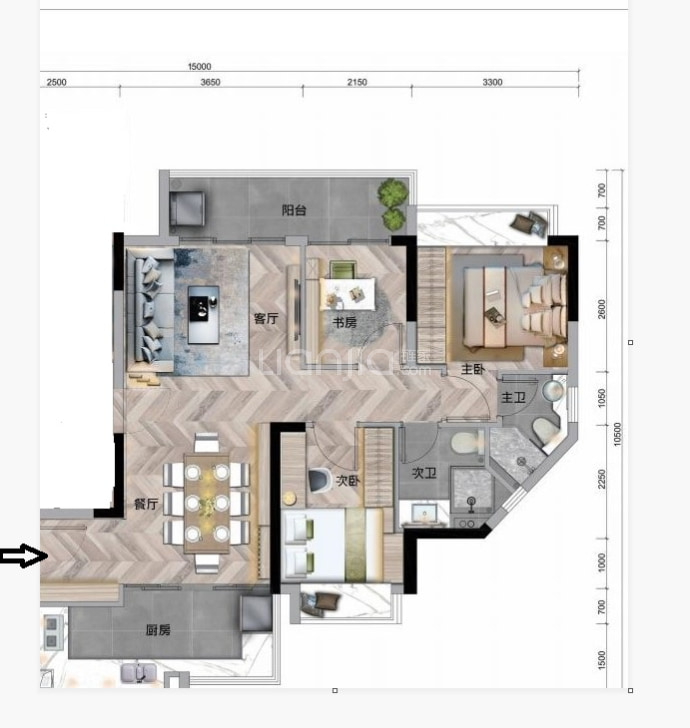 路福星光上轩--建面 108.92m²