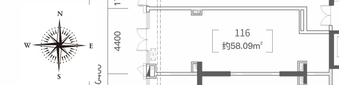 粤海城--建面 58.09m²