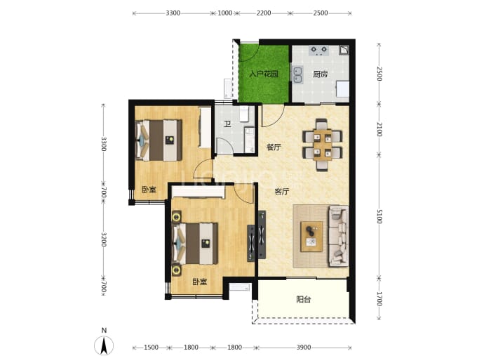 明海雅苑--建面 88m²