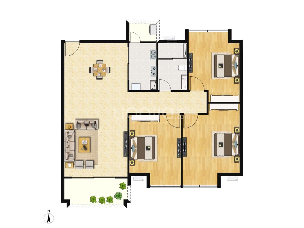 广地花园户型图(链家网)