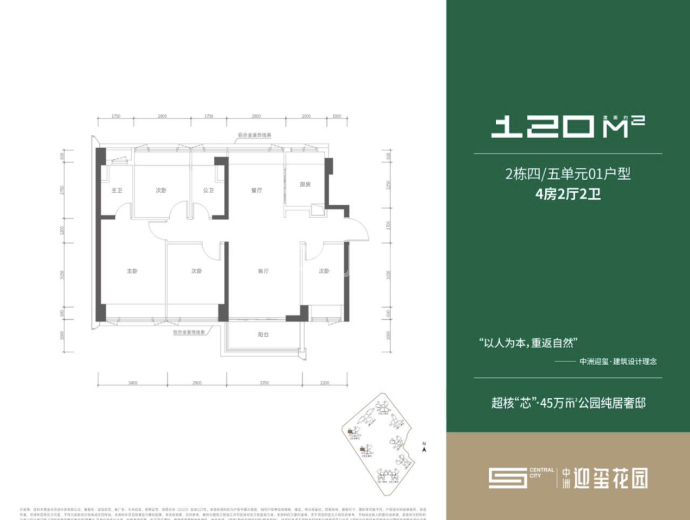 中洲迎玺花园--建面 120m²