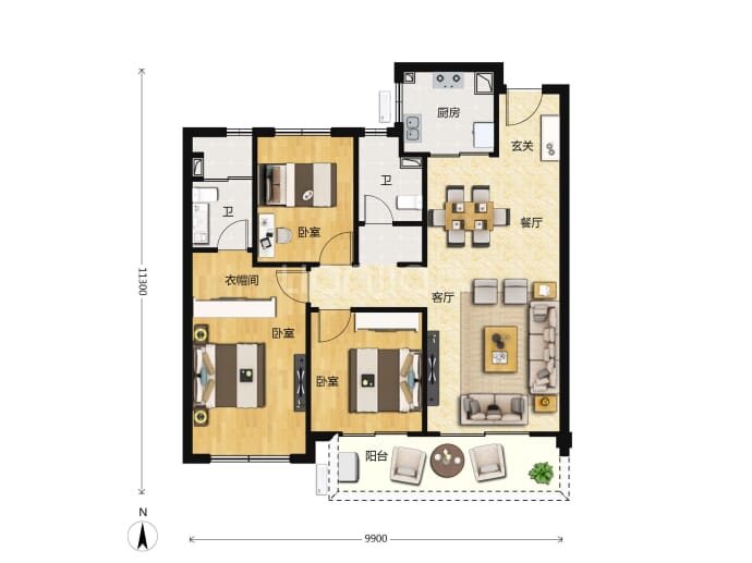 天创坦达月湖云庄--建面 112m²