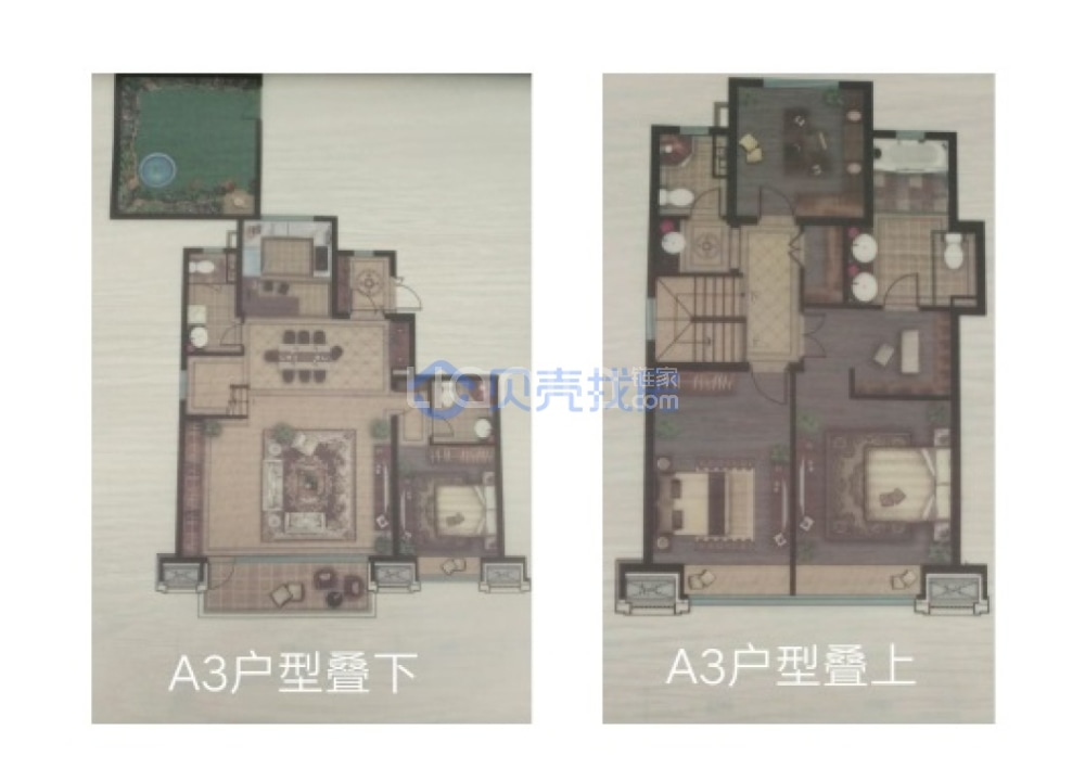 户型方正客厅朝南主卧朝南厨卫不对门 查看 4室2厅4卫 建面 142m(南