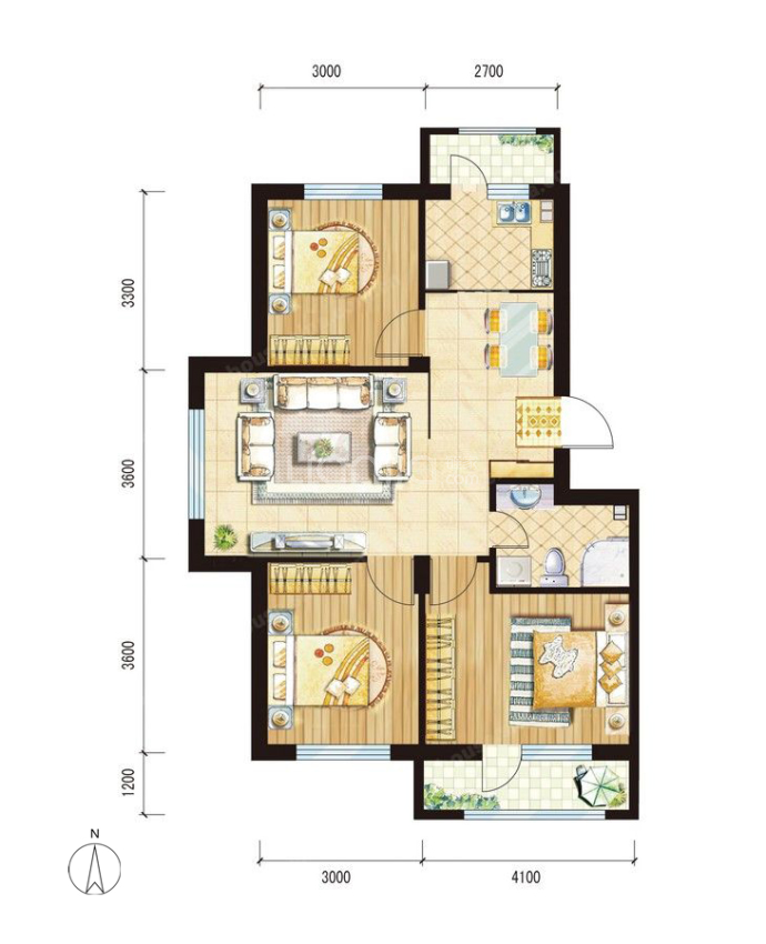 香堤岛--建面 85m²