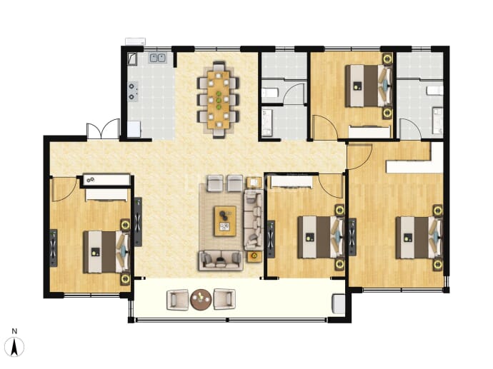 能建·紫郡兰园4室2厅2卫户型图
