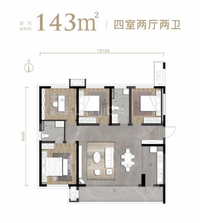 香榭龙轩--建面 143m²