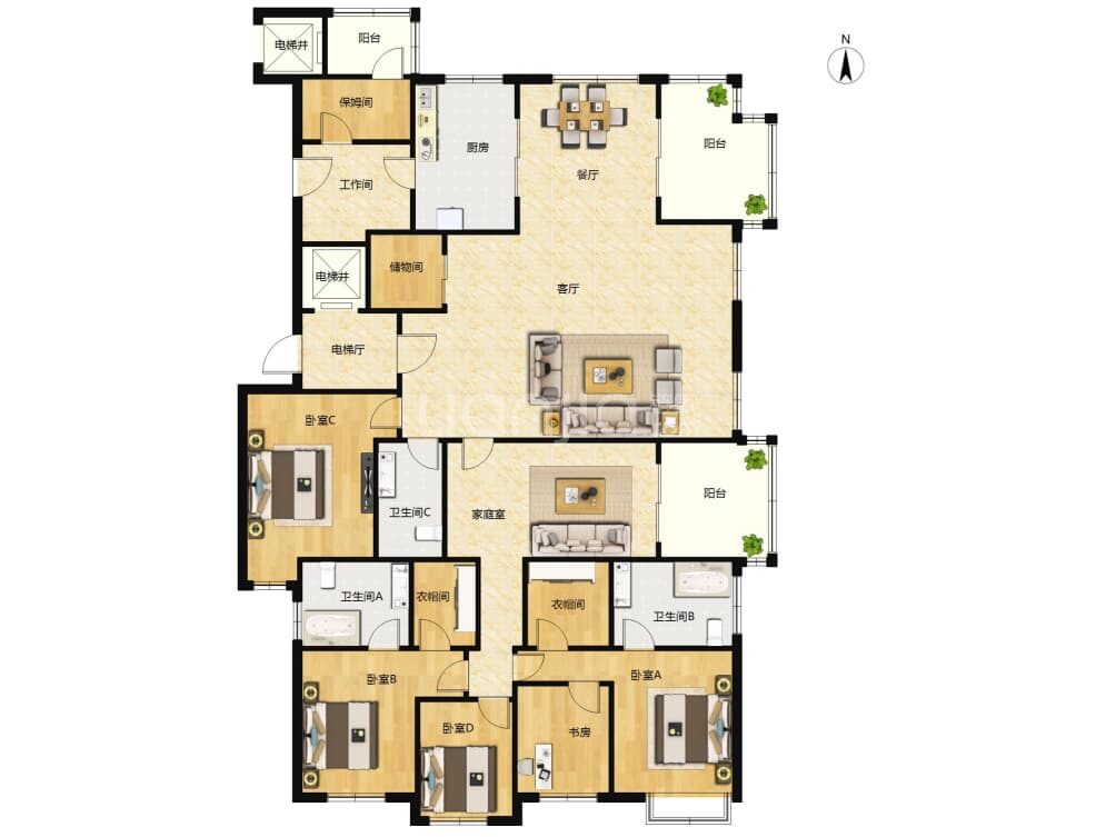 华府樟园户型图(链家网)