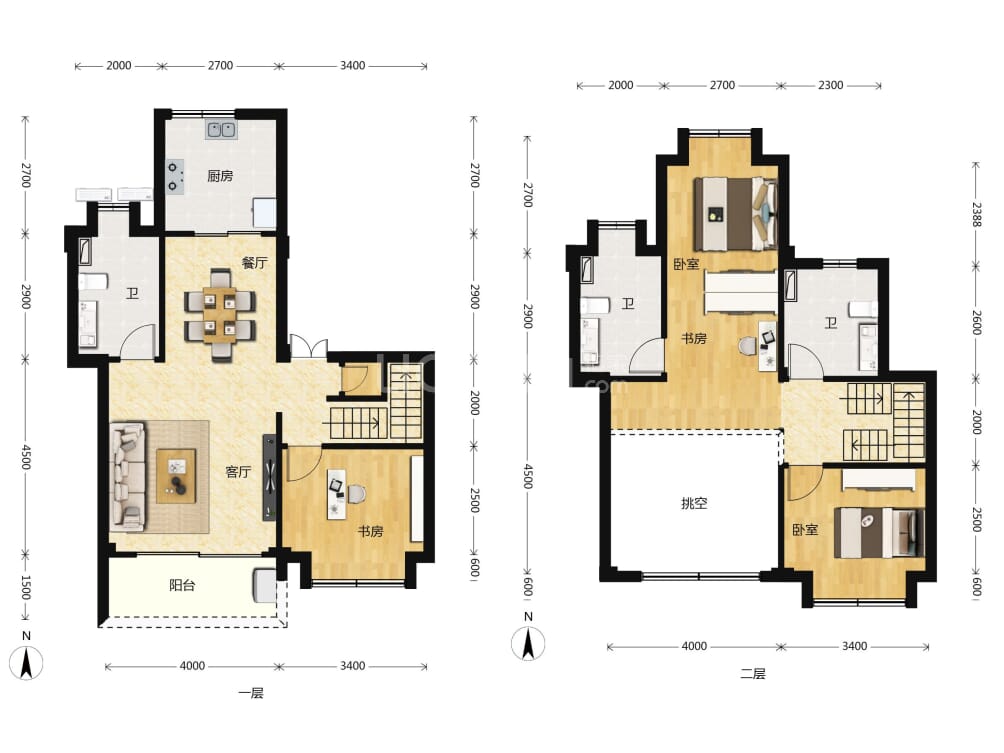 华侨城红坊/右岸户型图(链家网)