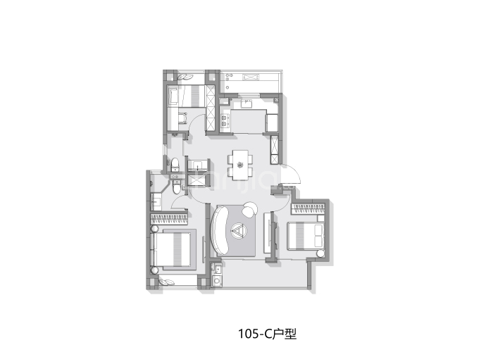 众禾嘉苑--建面 105m²