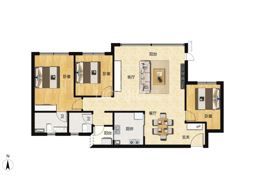 中诚两江印户型图(链家网)