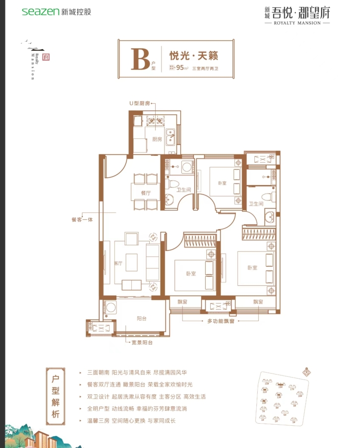 新城郡望府--建面 95m²