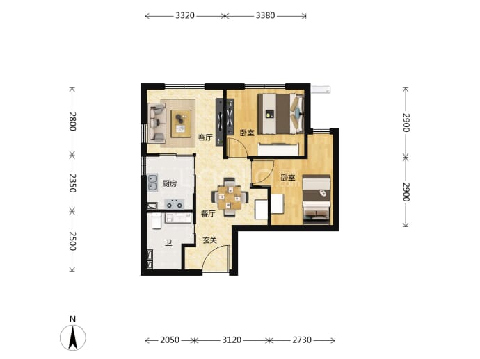 宝新公馆--建面 65.14m²