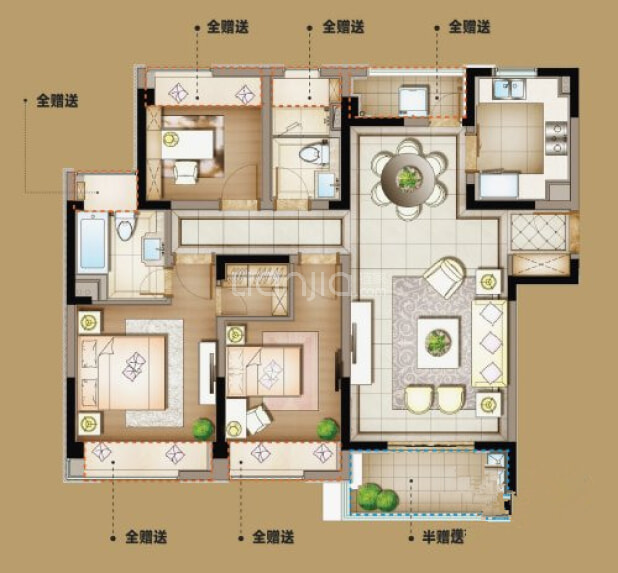 华府天地尊园户型图