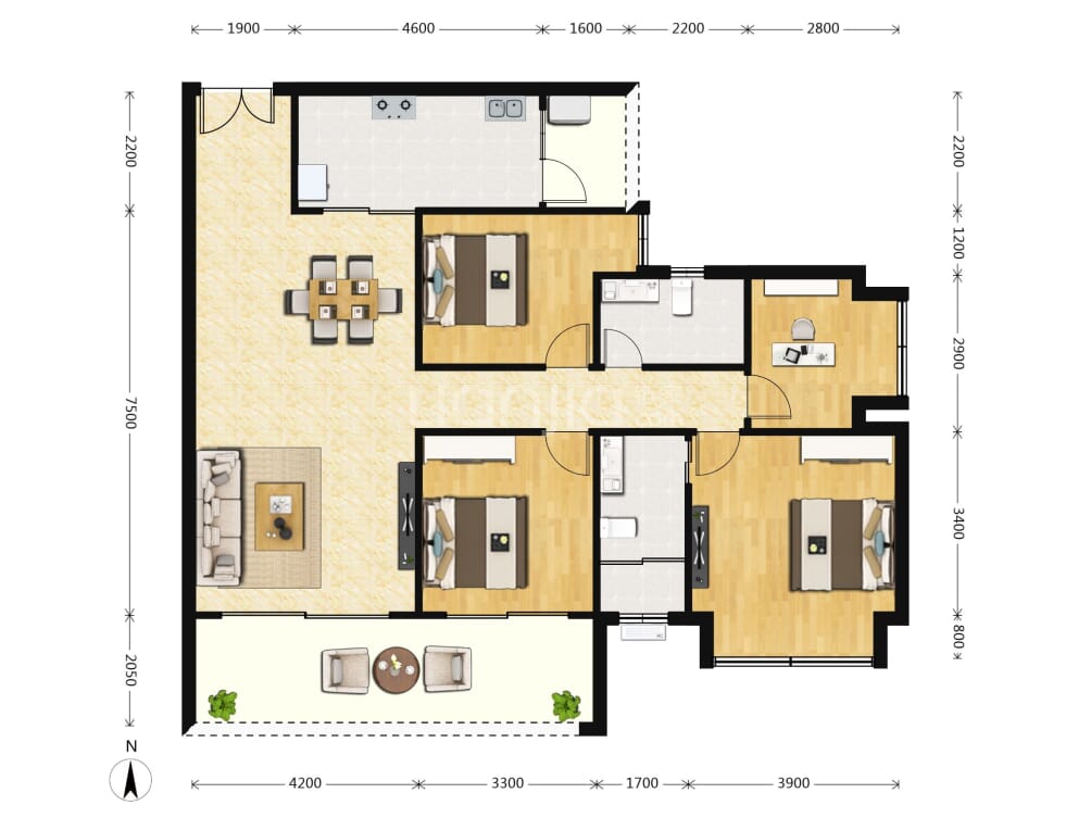 裕城长江著户型图(链家网)