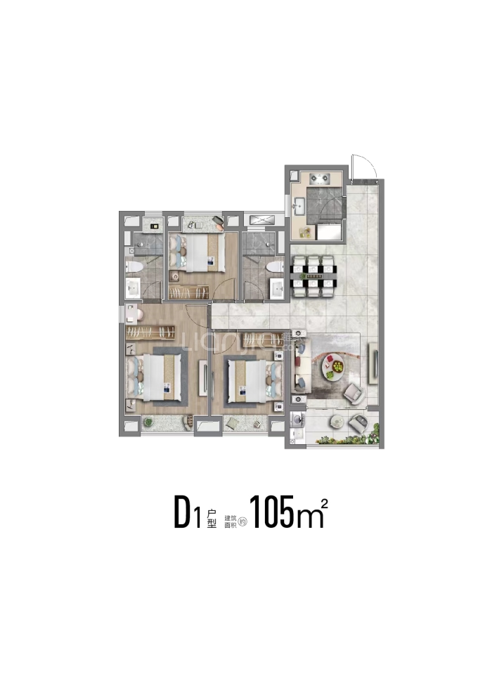 大名城·映辰--建面 105m²