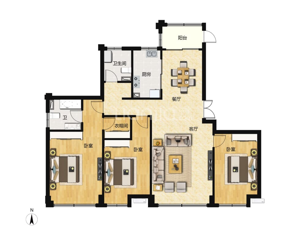 京贸国际公馆户型图(链家网)