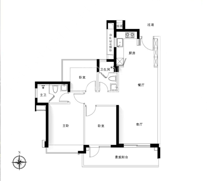 新鸿基地产峻銮--建面 95m²