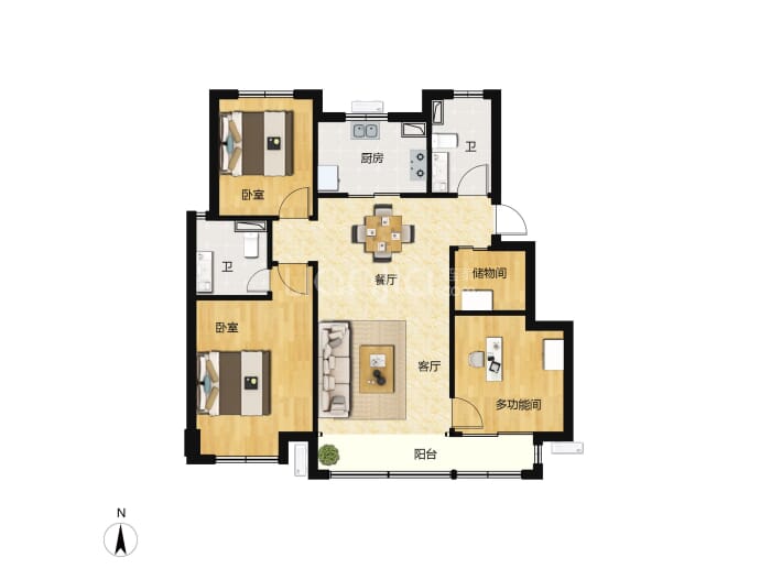 中海 · 左岸源境--建面 105m²