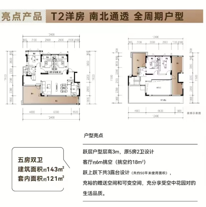 荣盛鹿山府--建面 143m²