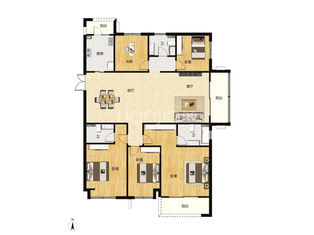 名门紫园户型图(链家网)