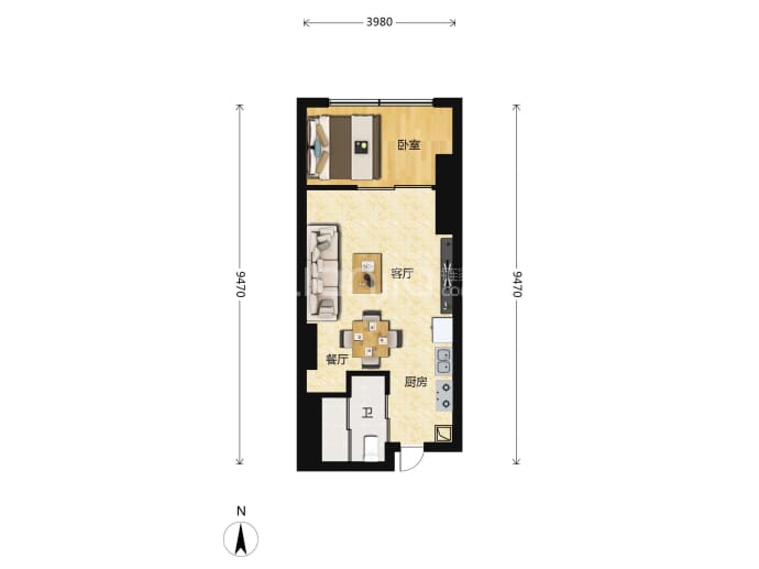 广奕天之星--建面 56.51m²