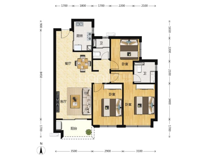 保利武汉城建·林语峯境--建面 97m²