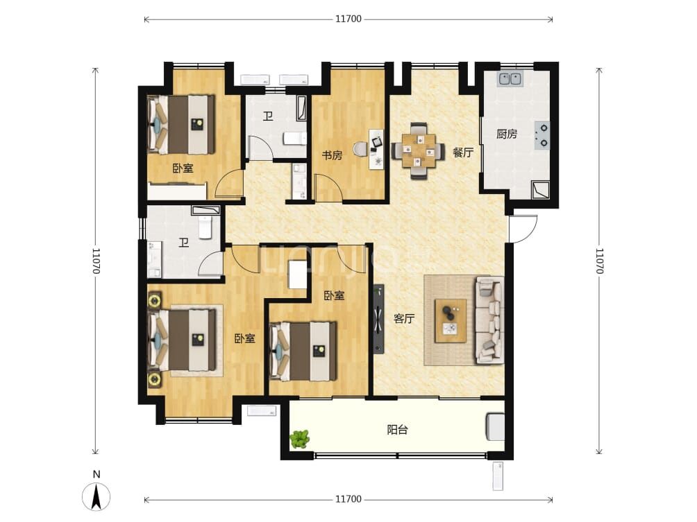 中粮祥云地铁小镇户型图(链家网)