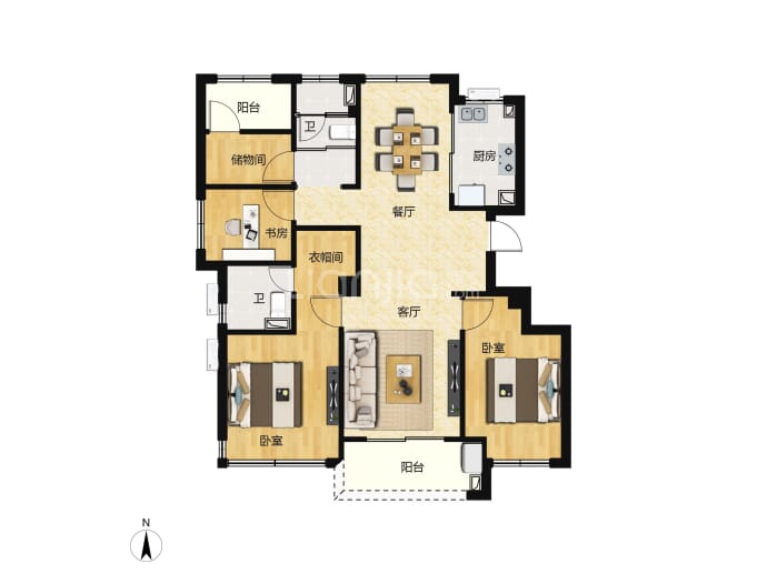 滨江半岛印象二期--建面 108m05